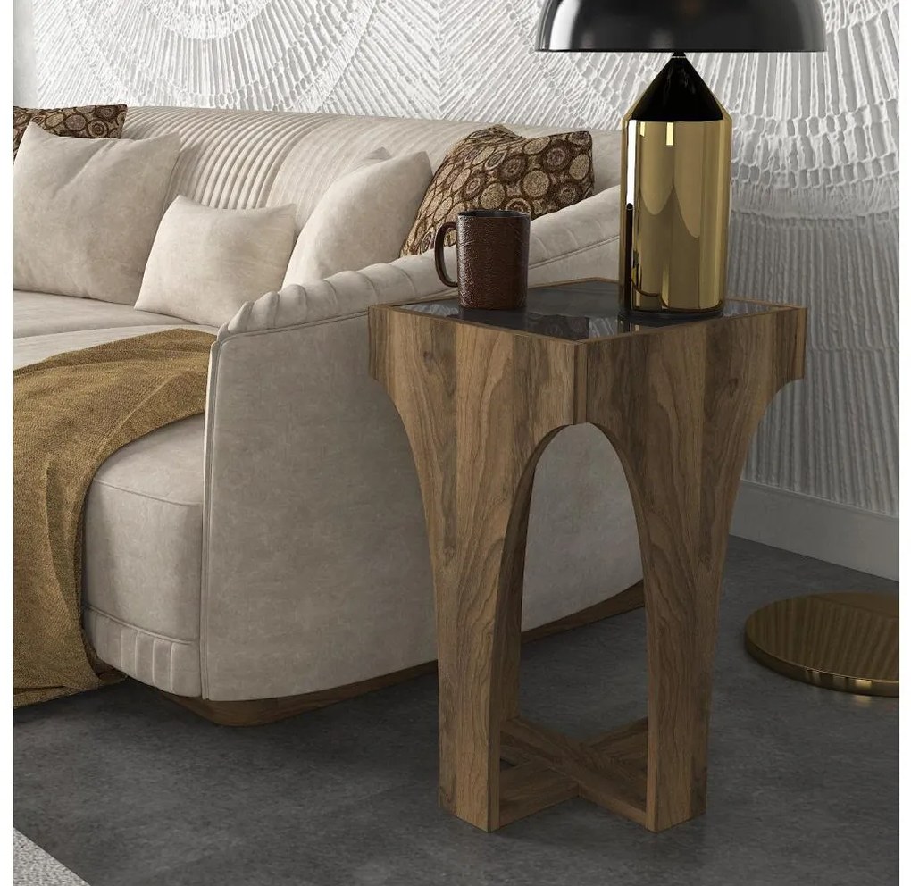 Odkladací stolík LITUS 58x37 cm hnedá