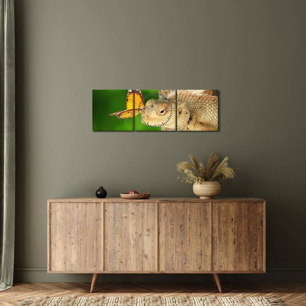 Obraz - Jašter (s hodinami) (90x30 cm)
