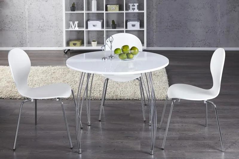 Jedálenský stôl Arrondi- guľatý a biely