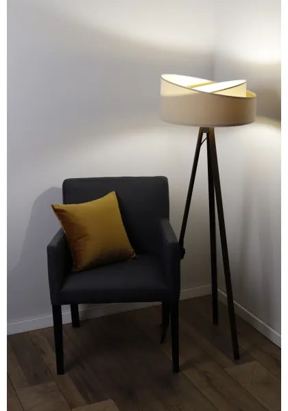 Stojacia lampa GALAXY 1xE27/60W/230V béžová/biela/wenge