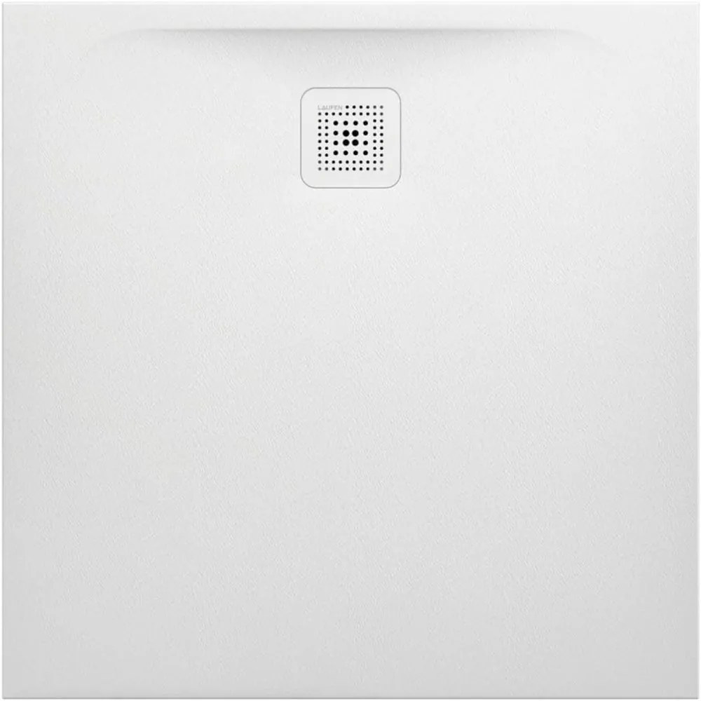 LAUFEN Pro štvorcová sprchová vanička z materiálu Marbond, odtok na boku, 900 x 900 x 30 mm, biela matná, H2109560000001