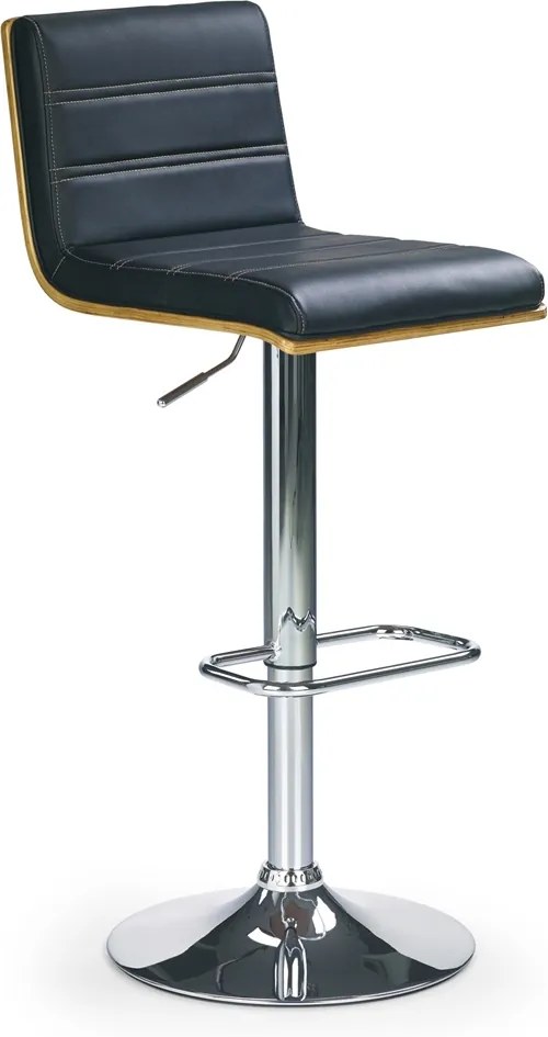 HALMAR H-31 barová stolička čierna / orech / chróm