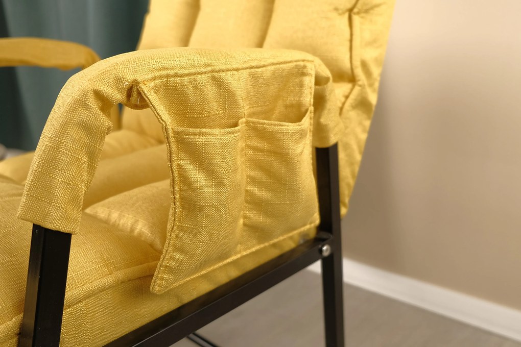 Bestent Polohovacie kreslo s podnožkou Yellow Perfetto