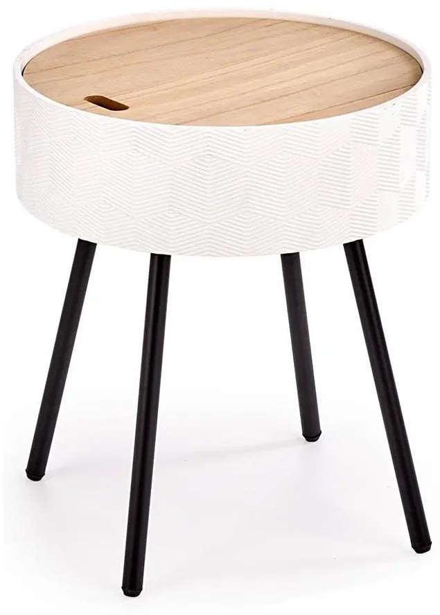 Halmar Konferenčný stolík AURA 45x38 cm biela/čierna/béžová V-CH-AURA-LAW-BIAŁY