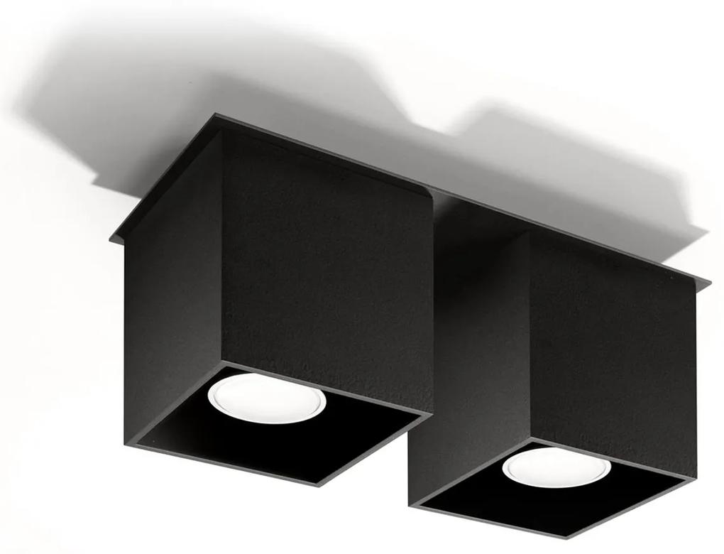 Stropné svietidlo Quad, 2x čierne kovové tienidlo
