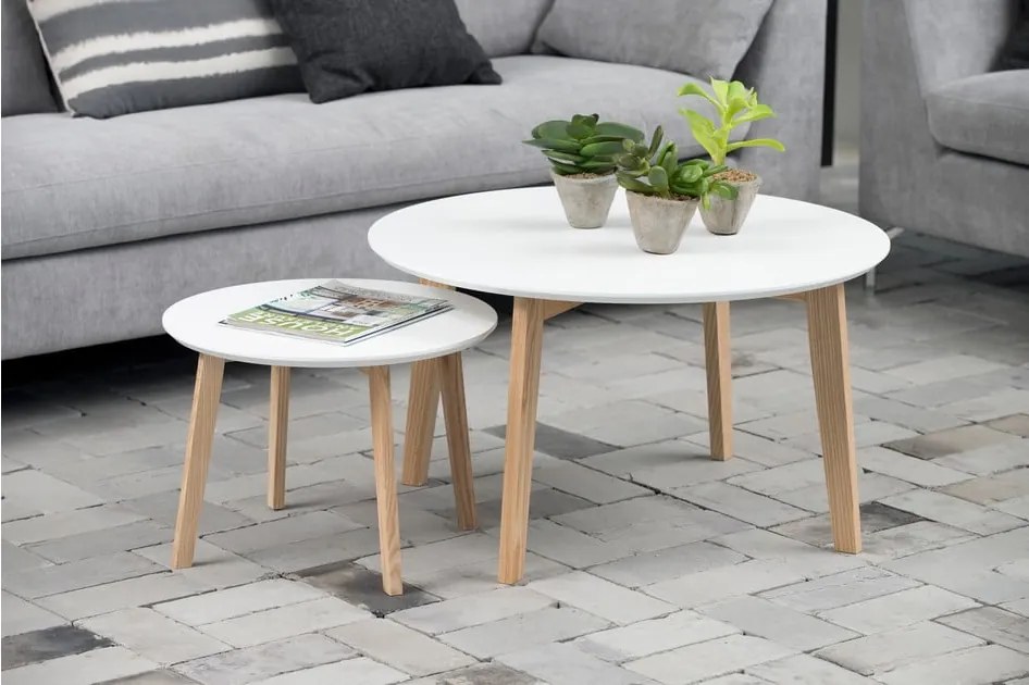 Biely konferenčný stolík Actona Molina, ⌀ 50 cm