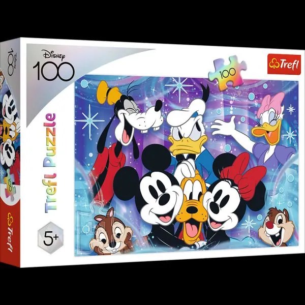 Puzzle Trefl V Disneyho svete je zábava 100 dielikov 41x27,5cm v krabici 29x20x4cm