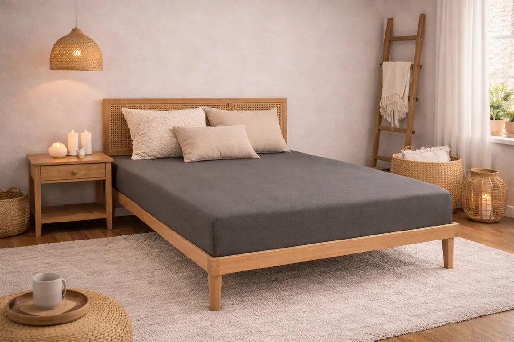 Kvalitex Luxusné bavlnené JERSEY prestieradlo s lycrou 90x200 cm - tmavo šedá