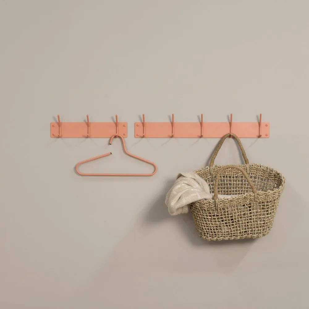 Kovový nástenný vešiak v lososovej farbe 70 cm Fusion – Spinder Design