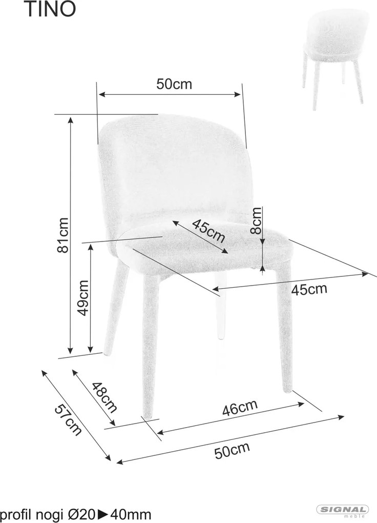 Jedálenská stolička TINO WIND, sivá