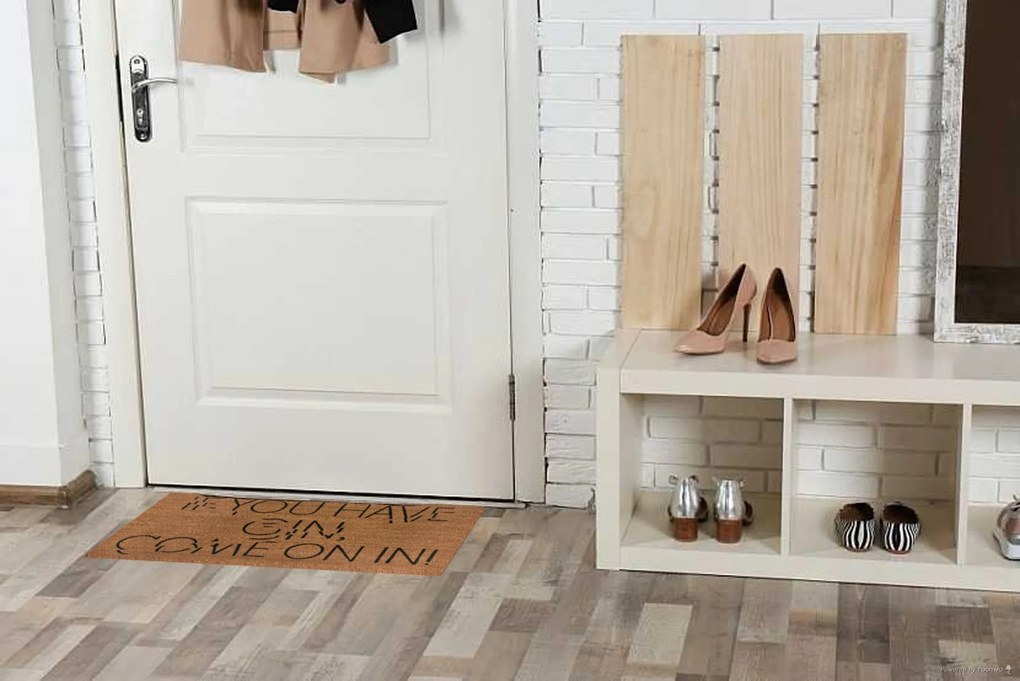Hanse Home, Rohožka If you have gin, come on in 105661 – na von aj na doma, 45x75, hnedá, chodba / predsieň