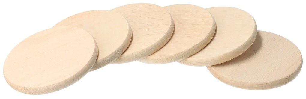 ČistéDrevo Súprava 6 okrúhlych podložiek z bukového dreva