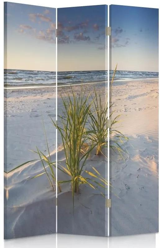CARO Paraván - Green Grass On The Beach | trojdielny | jednostranný 110x150 cm