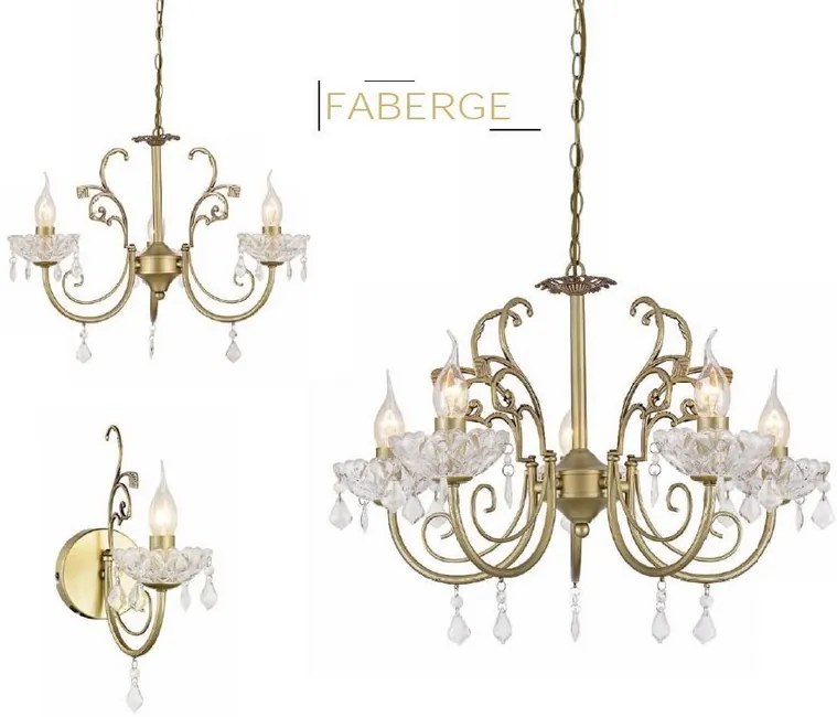 ACA DECOR Závesné svietidlo FABERGE max. 3x40W/E14/230V/IP20