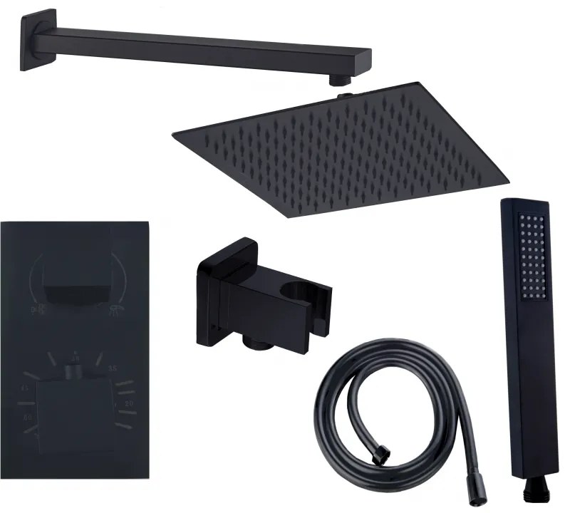 Sprchový set podomietkový Mexen CUBE 6v1 čierny