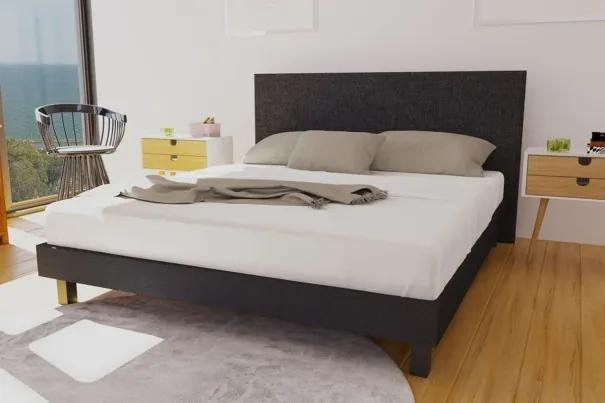 Enzio Sivá boxspring posteľ Kansas, farba Savana Grey, 160x200 cm