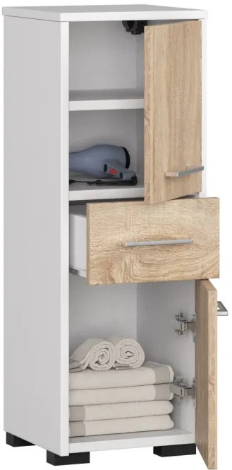 Kúpeľňová skrinka FIN 30 2D 1SZ 85 cm biela / sonoma