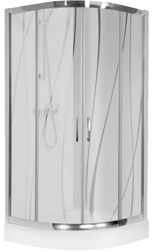 Štvrťkruhový Sprchový kút POL.KP4/TX5B 90/190 W15 SB+BPZA 2EL Glass Protec