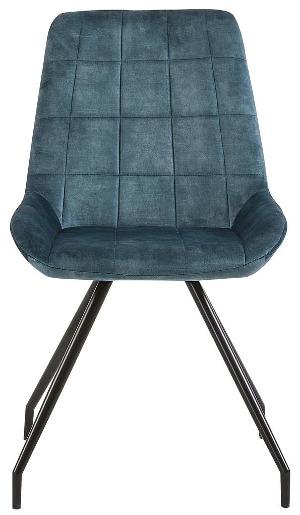 Jedálenská stolička Toulouse Modrá s čiernou podnožou Mahom
