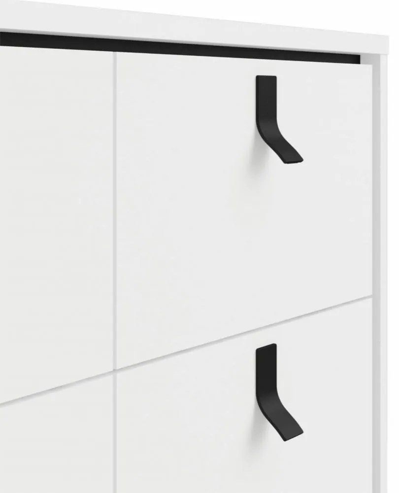 Komoda Rainy 102 cm so zásuvkami biela/čierna