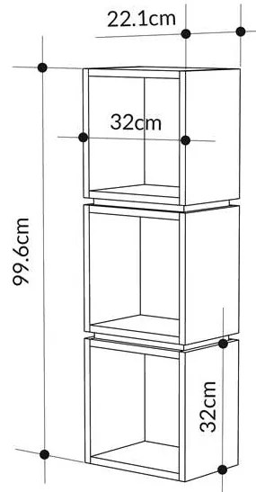 Knihovna Houseland Lofty 3 dub safírový/bílá