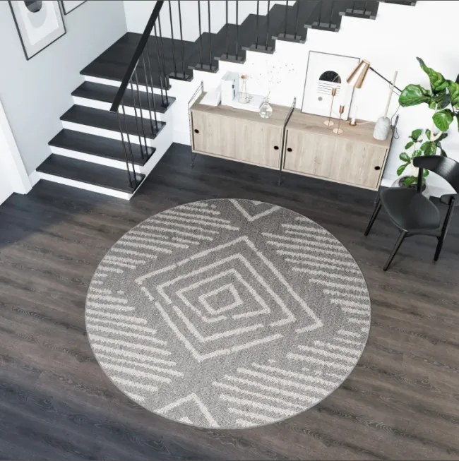 Koberec ARRUBA 4902 sivý kruh
