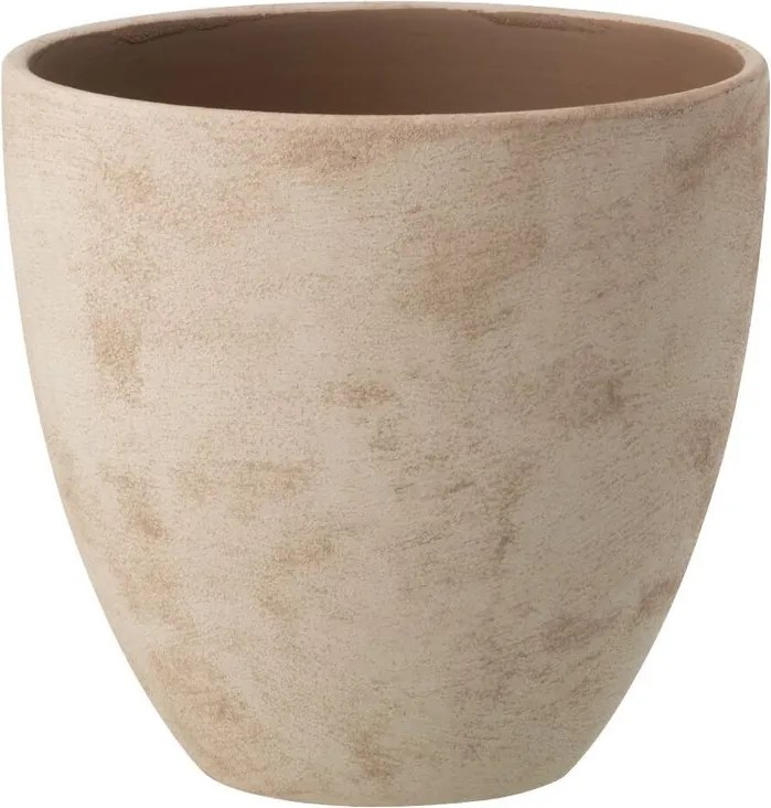 Béžový keramický obal na kvetináč Larigge M - Ø 20*19 cm