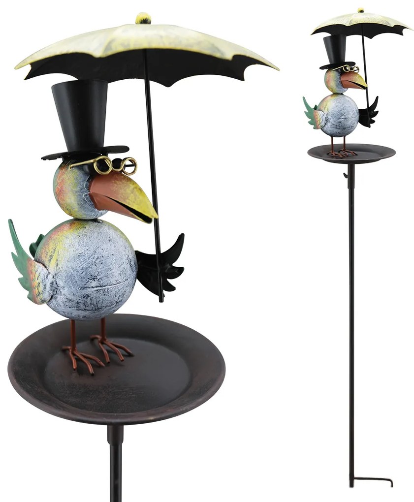 Zapichovacie napájadlo pre vtáky Kevin, 137x17,75 cm, kov, viacfarebná