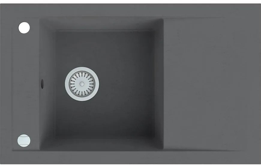 Granitový drez Merkury 1K 780x480 sivá