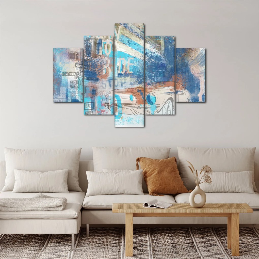 Obraz - Zrodený na jazdu, modré tóny (150x105 cm)