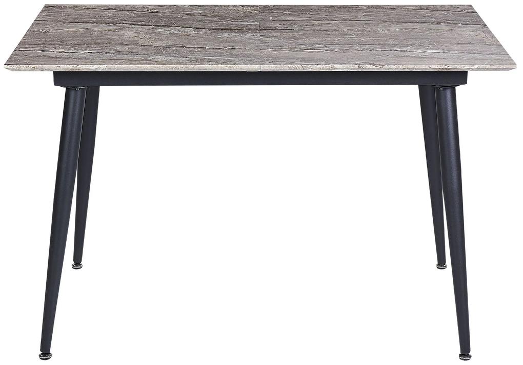 Rozkladací jedálenský stôl 120/150 x 80 cm imitácia kameňa sivá/čierna EFTALIA Beliani
