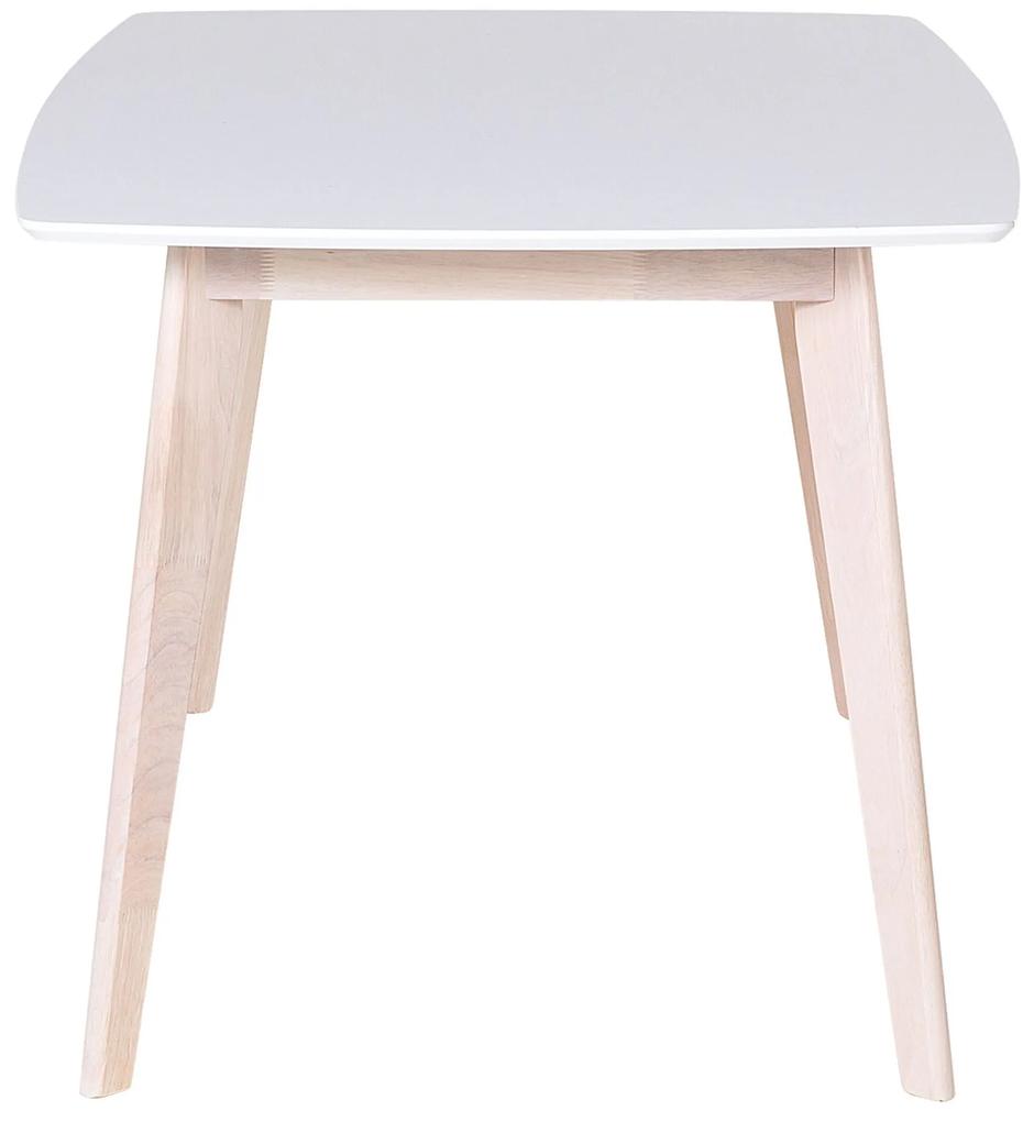 Jedálenský stôl 150 x 90 cm biela/svetlé drevo SANTOS Beliani
