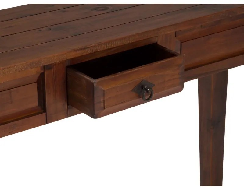 furniture-nabytek.cz - Masívny toaletný stolík Catana z borovicového dreva, hnedý, lakovaný – 120×35×76 cm