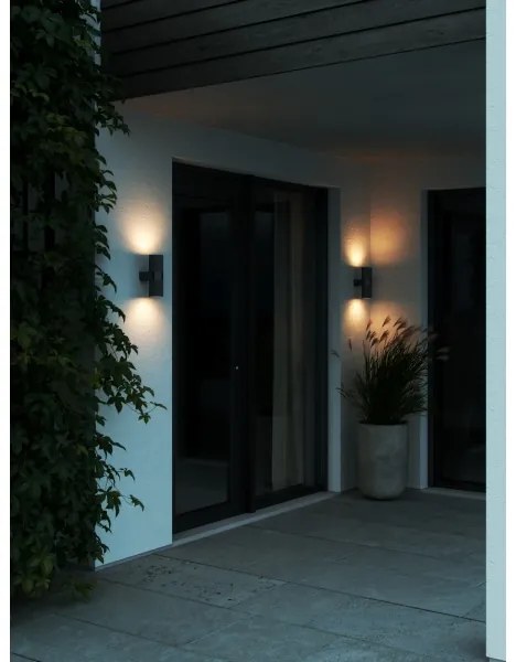 Nordlux - Vonkajšie nástenné svietidlo KYKLOP 2xGU10/25W/230V IP54 čierna