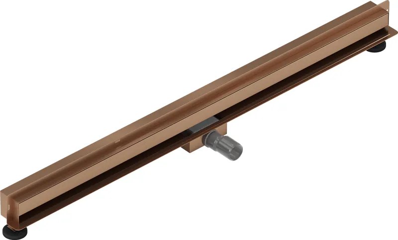 Mexen Flat Wall, sprchový žľab na stenu 2v1, 120 cm, medená matná, 1C30120