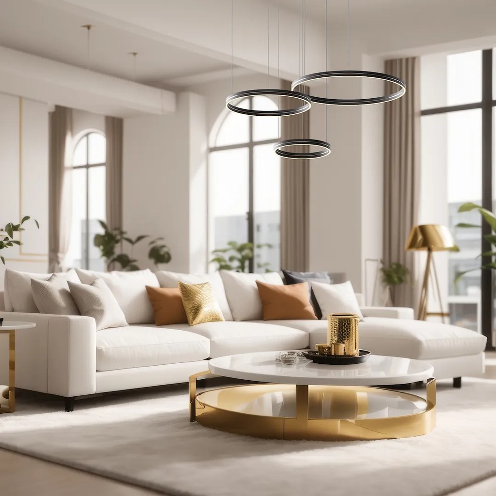 Závesné LED svietidlo Gravity, 3x LED 108w, 4000k, b