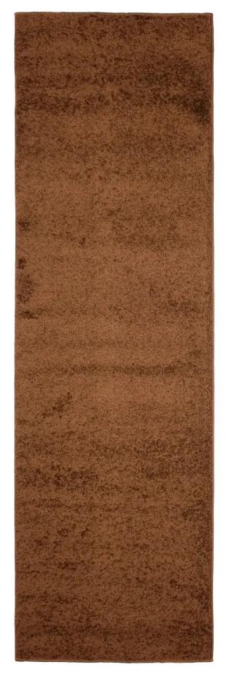 Kusový koberec Shaggy Parba hnedý atyp 80x300cm