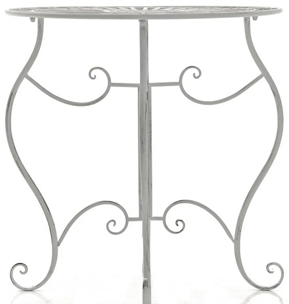 Kovový stôl Indra - Biela antik