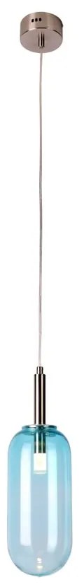 Modré LED závesné svietidlo so skleneným tienidlom ø 13 cm Fiuggi – Candellux Lighting