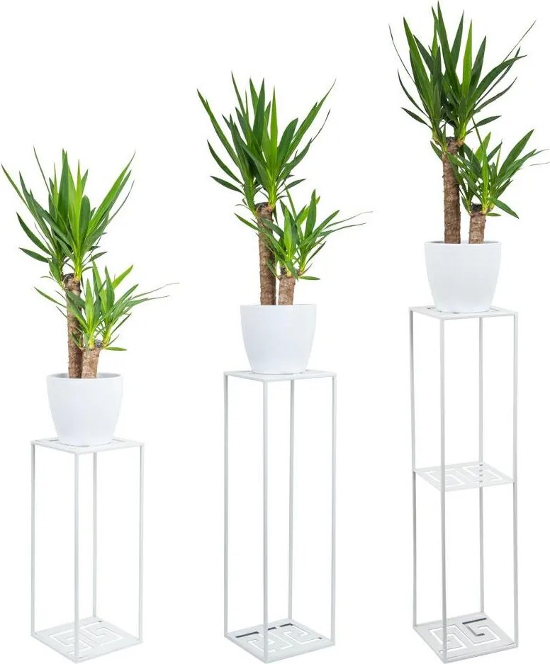 STOJAN NA KVETINÁČ DOUBLE FRAME 100X24X24 CM BIELA