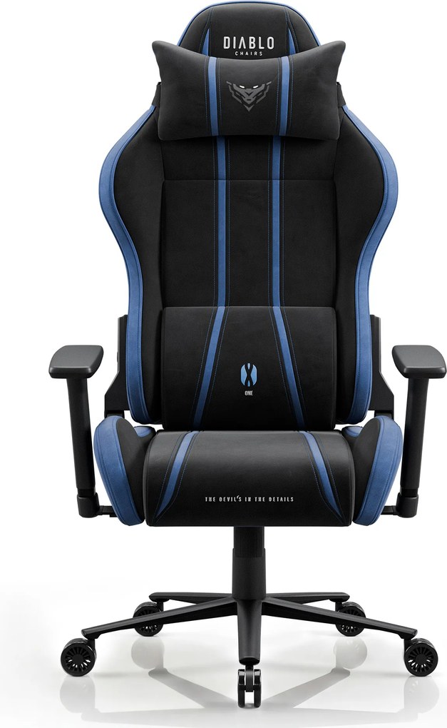 Herné kreslo z látkovým poťahom King Size, čierny-modrý: Diablo X-One 2.0 Night Blue