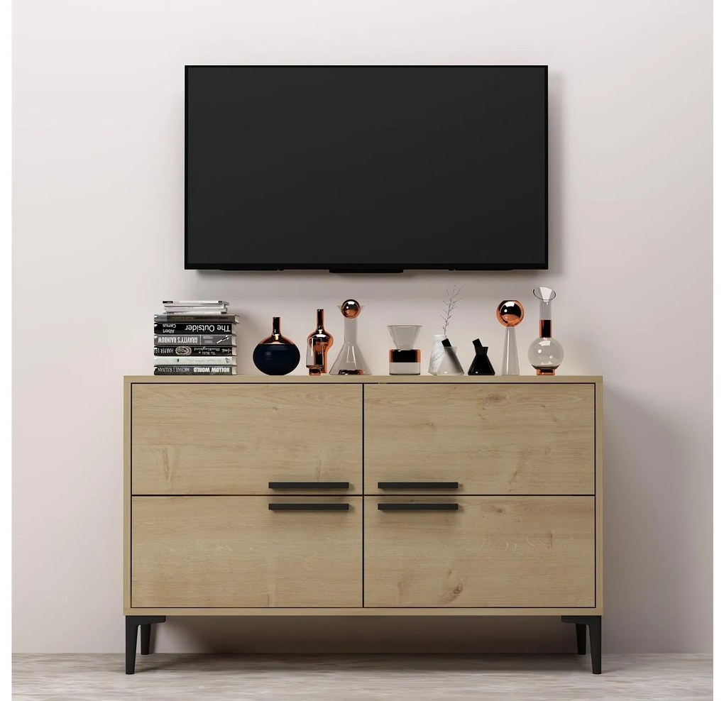 TV stolík/skrinka Kipobu (dub zafírový) . Akcia -19%. Vlastná spoľahlivá doprava až k Vám domov. 1095289
