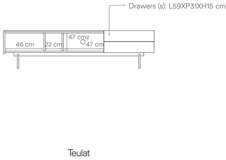 TV stolík v dekore duba v béžovo-prírodnej farbe 180x45 cm Otto – Teulat