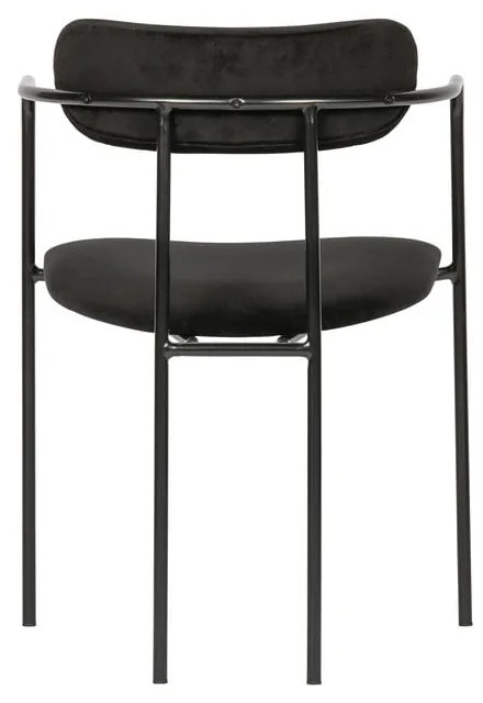 Čierna zamatová jedálenská stolička Ivy – WOOOD