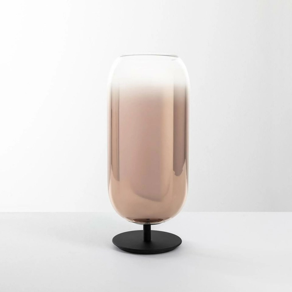 Artemide Gople stolná lampa čierna/meď 485mm, design Big, E27, sklo