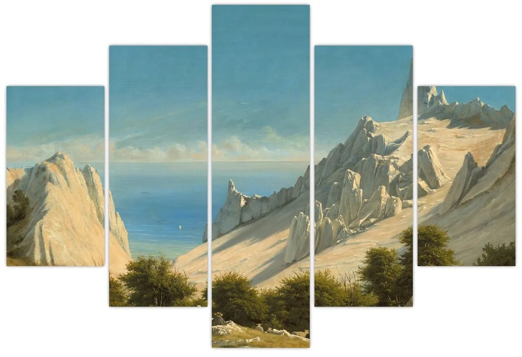 Obraz - Georg Emil Libert, View of Sommerspiret, the Cliffs of Møn, reprodukcia (150x105 cm)