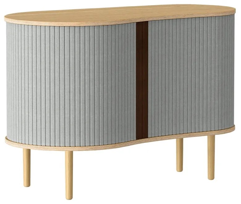 Nízka komoda v dekore duba v sivo-prírodnej farbe s posuvnými dverami 100x67 cm Audacious – UMAGE