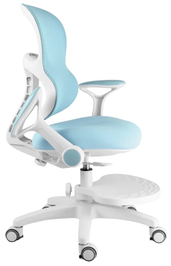 Detská rastúca stolička Neoseat JUNI 006 — látka, prateľný poťah, modrá