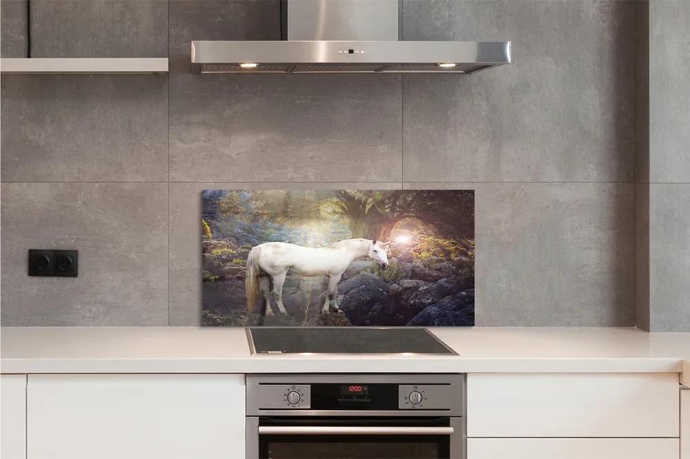 Nástenný panel  Unicorn v lese 100x50 cm