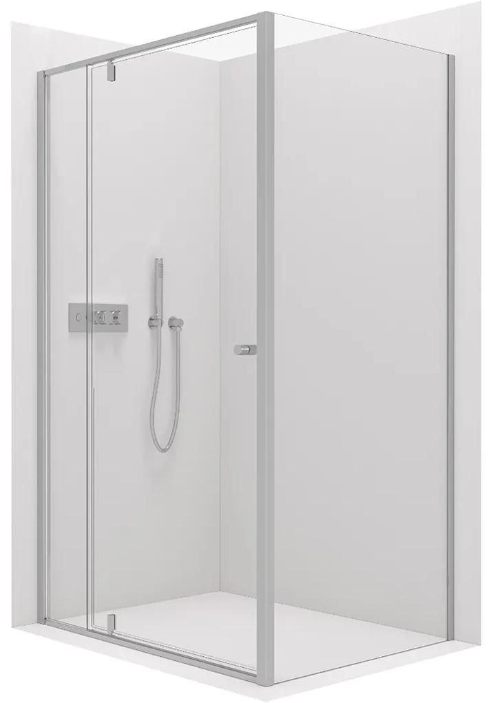 Cerano Santini, sprchovací kút s krídlovými dverami 120(dvere) x 80(stena) x 195 cm, 6mm číre sklo, chrómový profil, CER-CER-426235